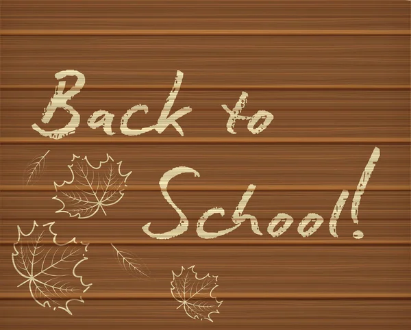 Back School Wallpaper Maple Leaf Chalk Pattern Vector Illustration — Stock Vector