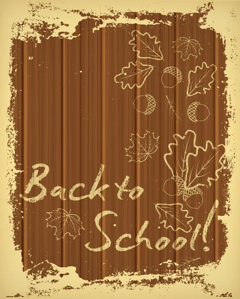 Back School Invitation Card Chalk Pattern Vector Illustration — Stock Vector