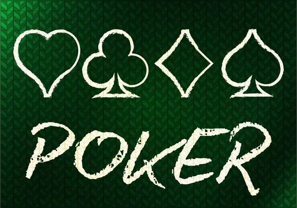 Poker Chalk Drawing Banner Vector Illustration — Stock Vector