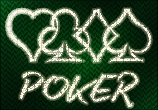 Poker Gesso Disegno Sfondo Illustrazione Vettoriale — Vettoriale Stock