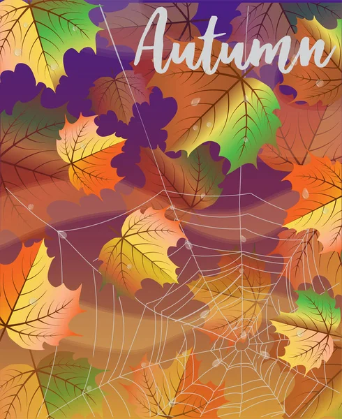 ウェブ ベクトルイラスト付き秋の自然壁紙 — ストックベクタ