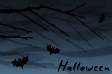 Siyah yarasalar ile mutlu cadılar bayramı arka plan. vektör illüstrasyon