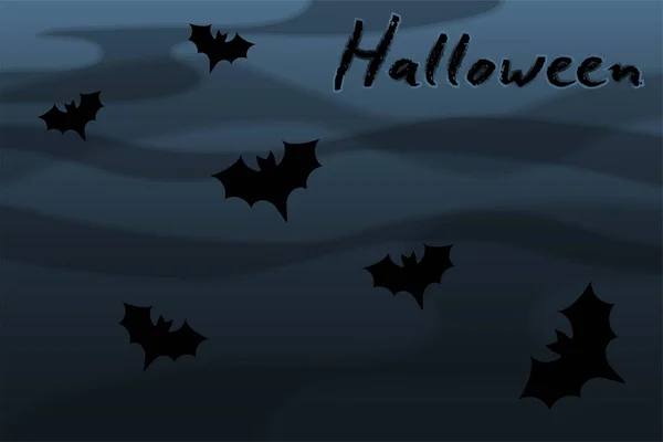 Feliz Fondo Pantalla Halloween Con Murciélagos Negros Ilustración Vectorial — Archivo Imágenes Vectoriales