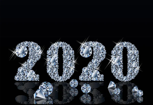 Brillante Año Nuevo 2020 Ilustración Vectorial — Vector de stock