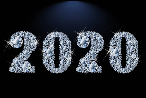 Diaond Nowy 2020 Rok Ilustracja Wektorowa — Wektor stockowy
