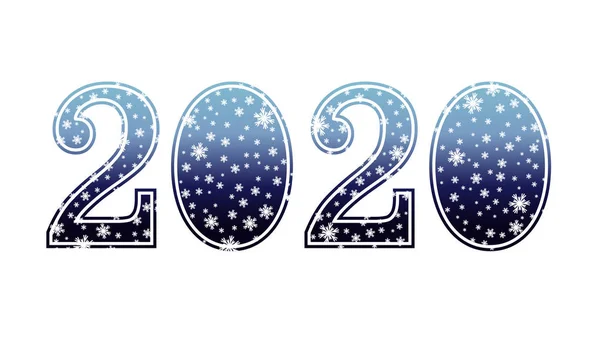 Nueva Tarjeta Felicitación 2020 Años Ilustración Vectorial — Vector de stock