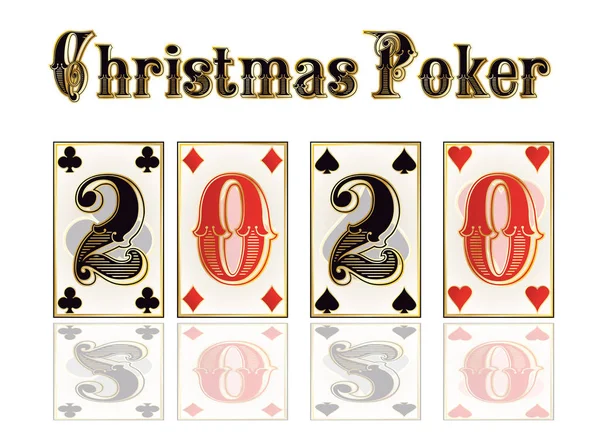 Christmas Casino Card New 2020 Year Vector Illustration — Stock Vector