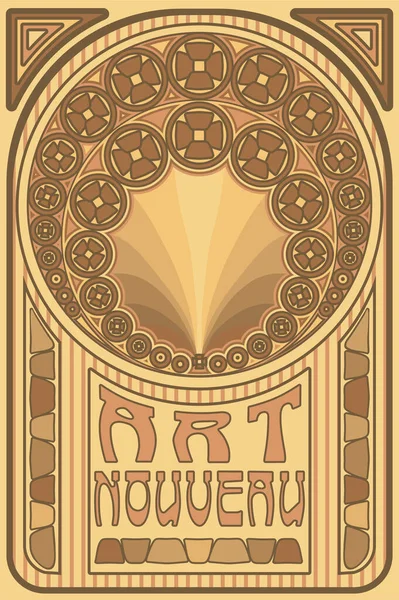 Velho Cartão Art Nouveau Ilustração Vetorial —  Vetores de Stock