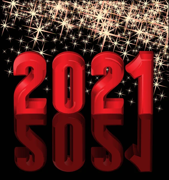 Feliz Año Nuevo 2021 Tarjeta Felicitación Ilustración Vectorial — Vector de stock