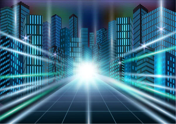 Abstract Cityscape Wallpaper Cidade Futurista Ilustração Vetorial — Vetor de Stock