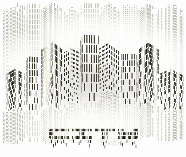 Abstrakte Futuristische Digital City Tapete Vektorillustration — Stockvektor