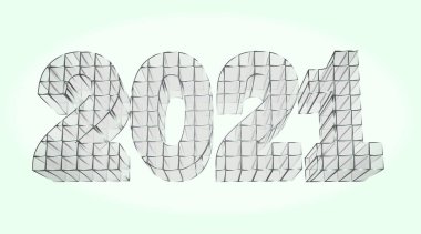 Mutlu 2021 Yılları. Şeffaf, vektör illüstrasyonu.