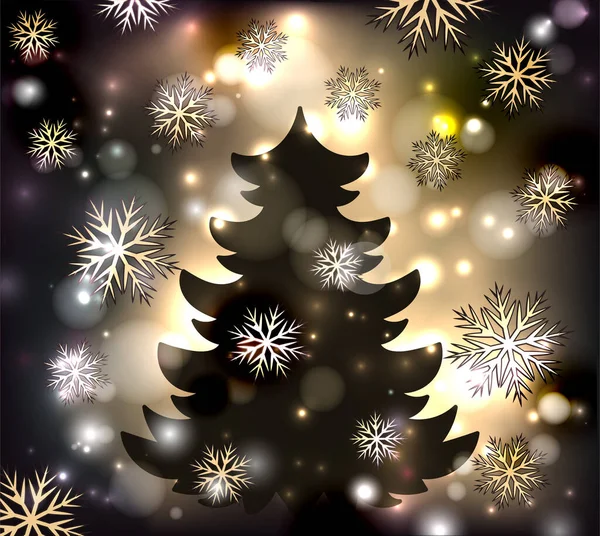 Bonne Année 2021 Joyeux Fond Noël Avec Flocons Neige Sapin — Image vectorielle