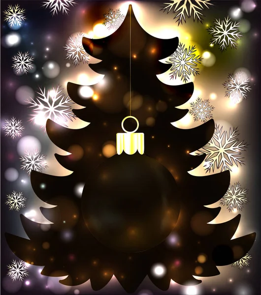 Joyeux Noël Bonne Année Carte Noire Illustration Vectorielle — Image vectorielle