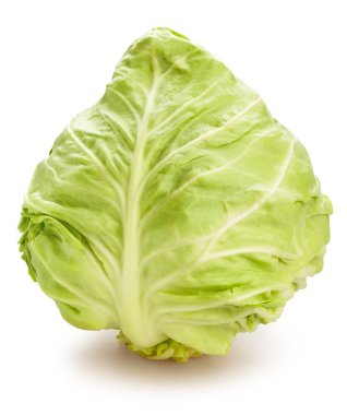 Beyaz arka plan üzerinde beyaz lahana izole, yakın çekim