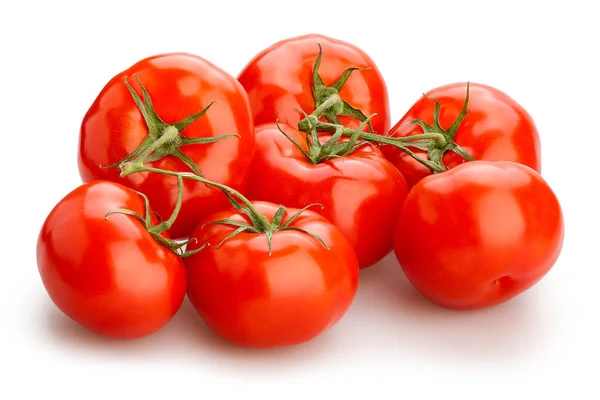 Czerwone Pomidory Białym Tle Zbliżenie — Zdjęcie stockowe