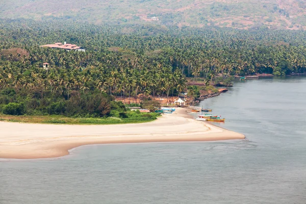 Chapora Fort Goa Tengerpart Megtekintése — Stock Fotó