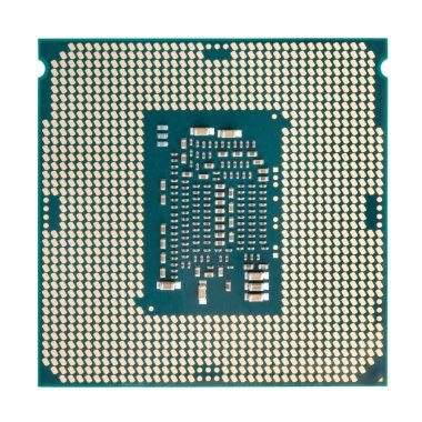 Beyaz arka plan üzerinde izole cpu yakın çekim