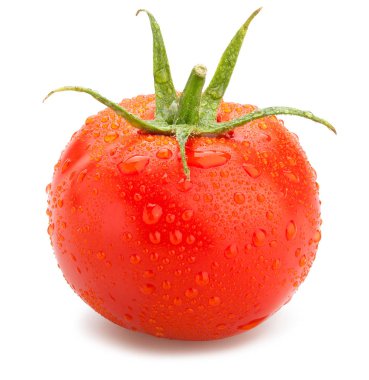 Taze kırmızı domates izole, yakın çekim