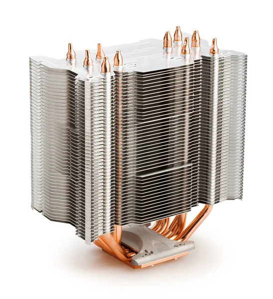 Közelről Cpu Cooler Hűtő Elszigetelt Fehér Background — Stock Fotó