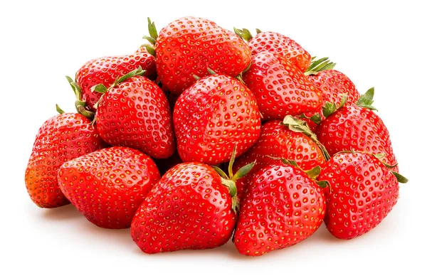 Φράουλες Σωρού Απομονωμένες Κοντινό Πλάνο — Φωτογραφία Αρχείου