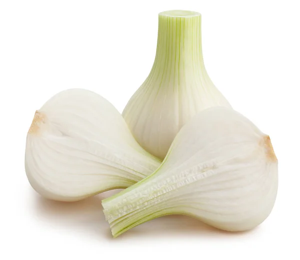 Sliced White Onions Isolated Close — Stock Photo, Image