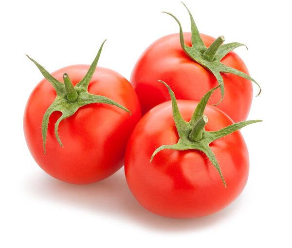 red tomatoes isolated, close up