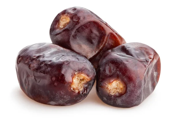 Beyaz arkaplanda izole edilmiş meyve tarihleri