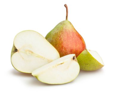 atış dilimlenmiş armutlar izole kapatmak