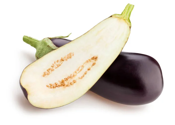 Sliced Eggplant Isolated Close Shot — Stock Photo, Image