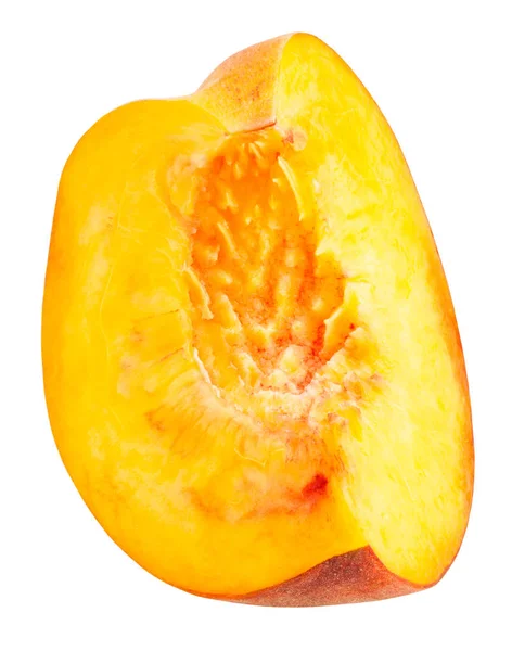 Sliced Peach Isolated Close Shot — Stock Photo, Image