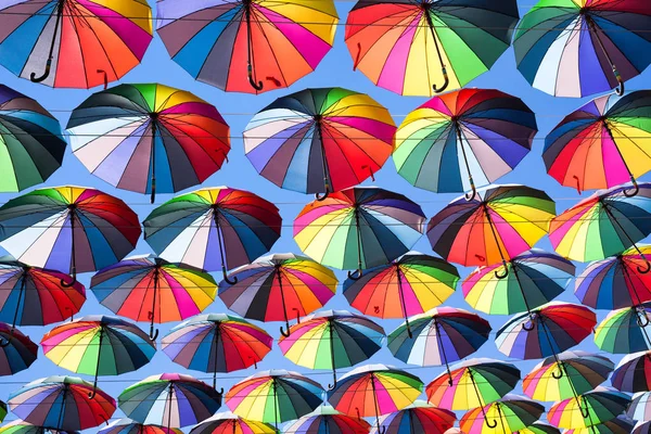 Colorful Umbrella Street Awning Background — Stock Photo, Image