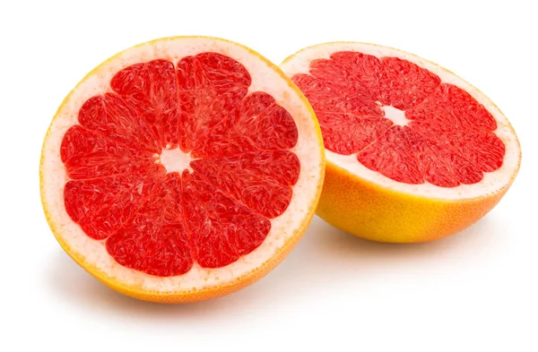 Geschnittene Grapefruit Isoliert Nahaufnahme — Stockfoto