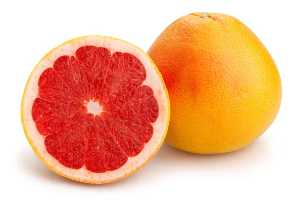 Gesneden Grapefruit Geïsoleerd Close Shot — Stockfoto