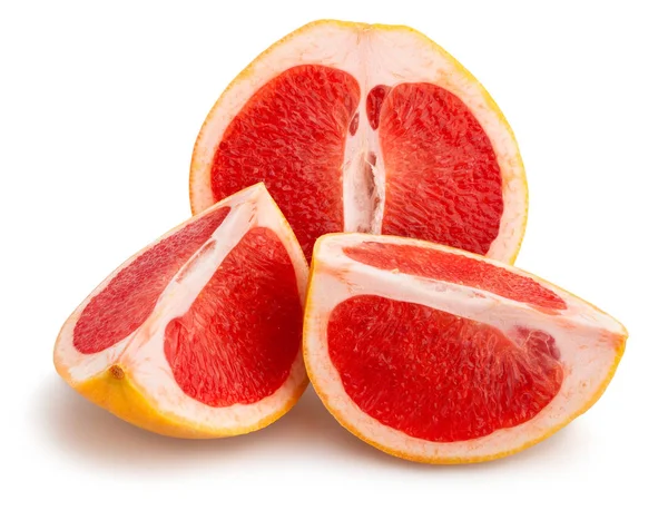 Gesneden Grapefruit Geïsoleerd Close Shot — Stockfoto