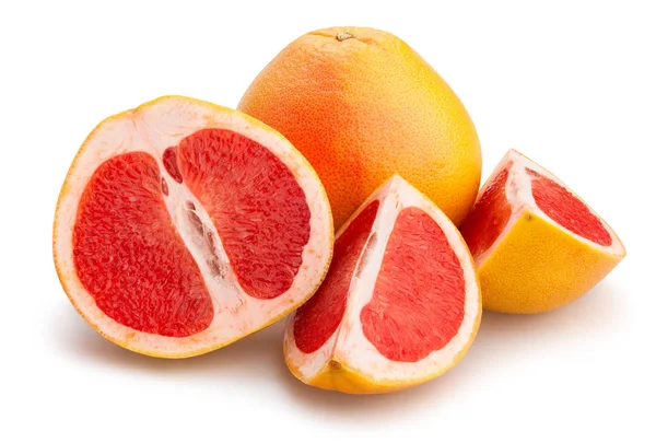 Gesneden Grapefruit Geïsoleerd Close Shot — Stockfoto
