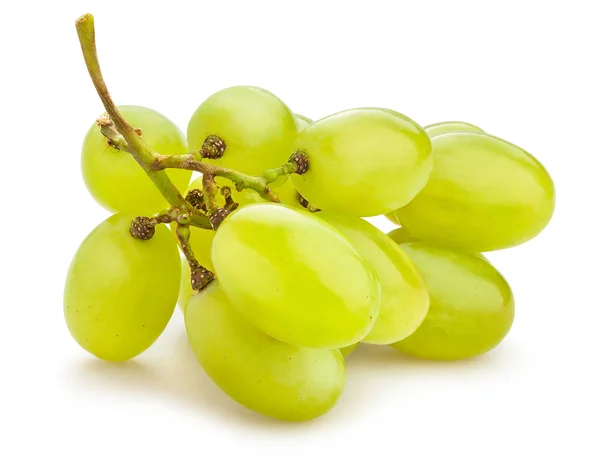 Uvas Blancas Aisladas Sobre Fondo Blanco — Foto de Stock