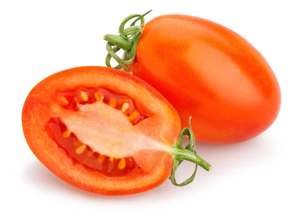 Tomat Plum Segar Yang Matang Diisolasi Pada Latar Belakang Putih — Stok Foto