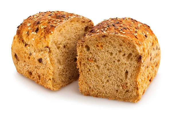 Krájený Chléb Izolované Bílém Pozadí — Stock fotografie