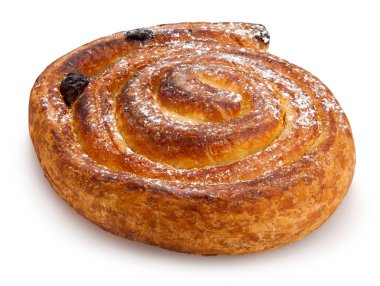 Beyaz arka plan üzerinde izole girdap sarmal topuz