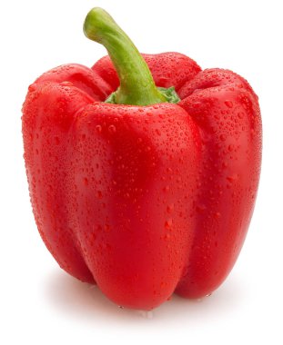 Kırmızı dolma biber beyaz arkaplanda izole edildi