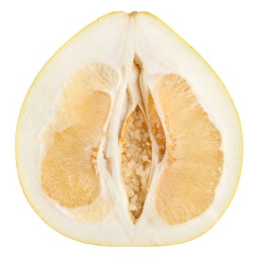 Beyaz arka plan üzerinde izole taze olgun pomelo