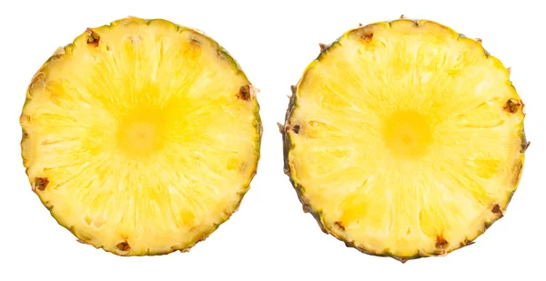 Krájený Ananas Izolované Bílém Pozadí — Stock fotografie