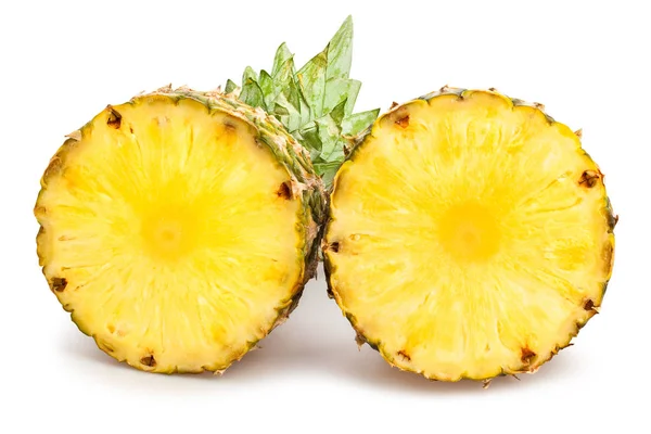 Gesneden Ananas Geïsoleerd Witte Achtergrond — Stockfoto