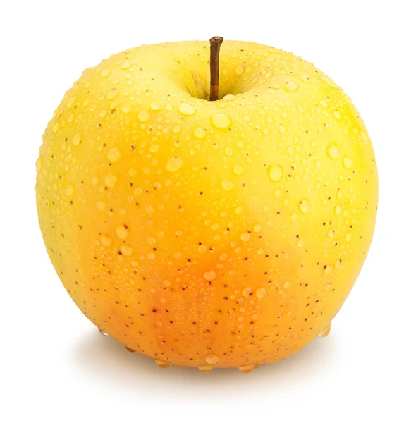 Golden Delicious Apple Izolovaných Bílém Pozadí — Stock fotografie