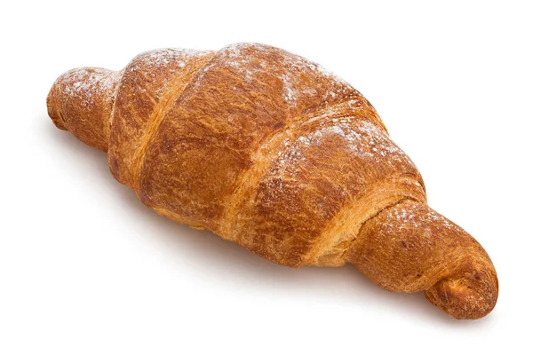 Einzelnes Croissant Isoliert Auf Weißem Hintergrund — Stockfoto