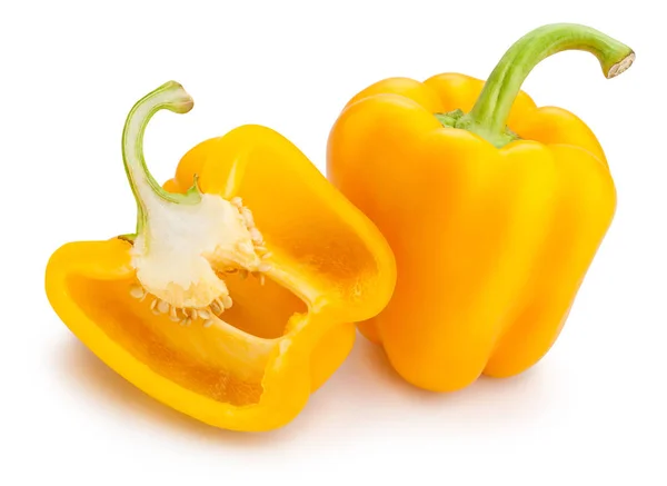 Yellow Bell Peppers Isolated White Background — Stock Photo, Image