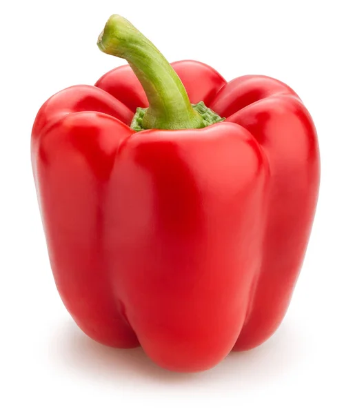 Röd Bell Pepper Isolerad Vit Bakgrund — Stockfoto