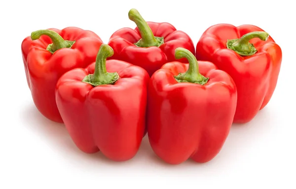 Red Bell Peppers Isolated White Background — Stock Photo, Image