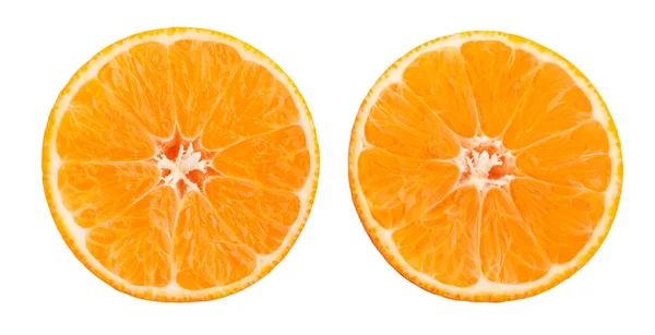 Sliced Tangerine Isolated White Background — Stock Photo, Image